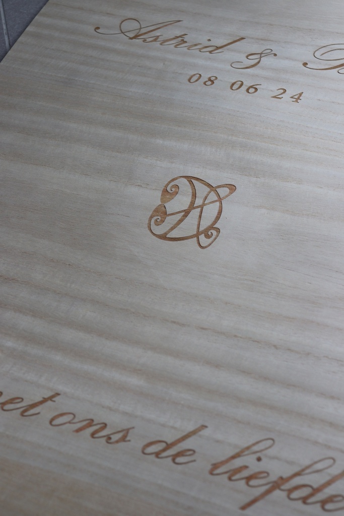 Welkomstbord met gravure (groot)