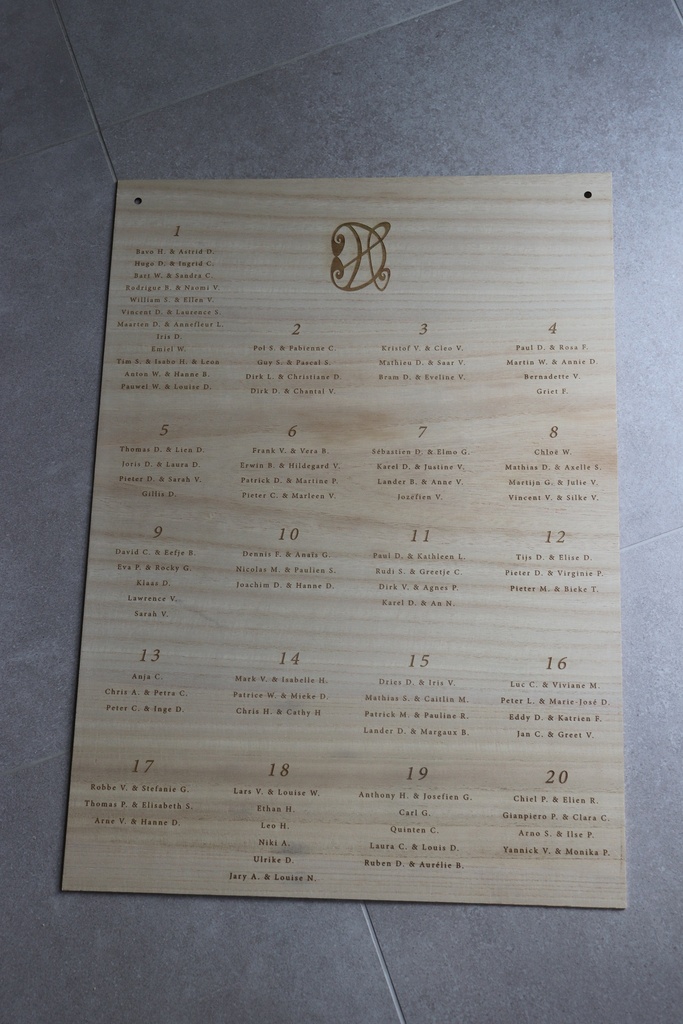 Welkomstbord met gravure (groot)