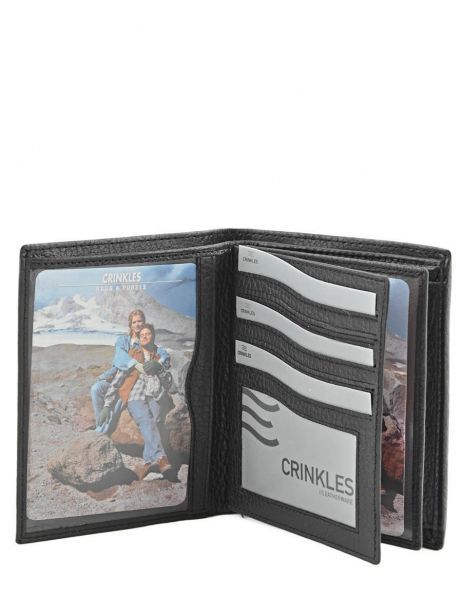 Crinkels - Portefeuille in leder - Black (recht model)