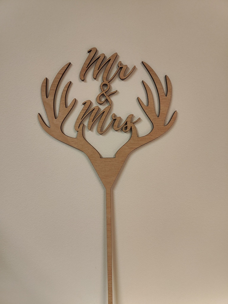 Taarttopper Gewei 'Mr & Mrs'