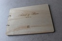Houten gastenboek met gravure