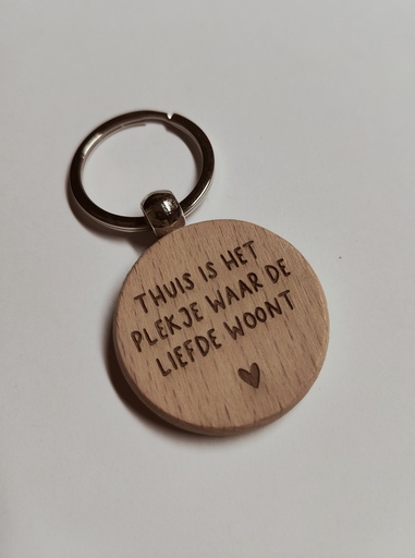 Sleutelhanger 'Thuis is het plekje waar de liefde woont'
