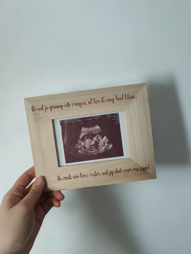 Houten kader met gravure