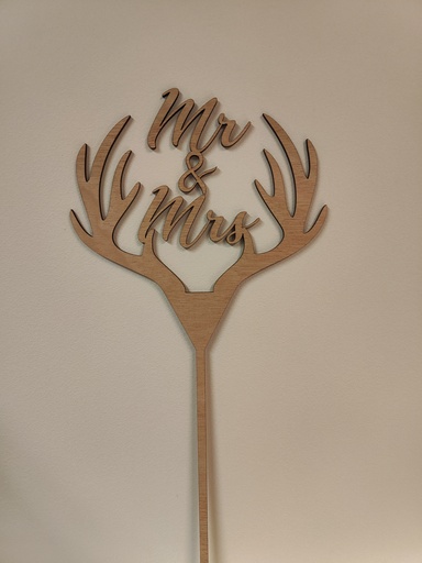 Taarttopper Gewei 'Mr & Mrs'