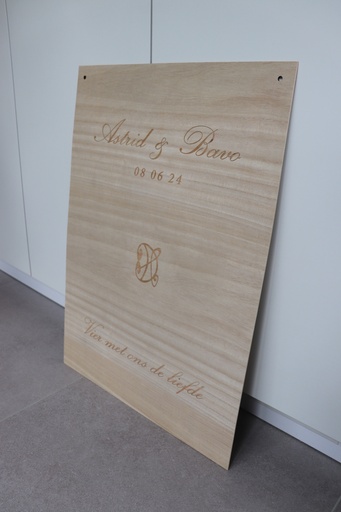 Welkomstbord met gravure (groot)
